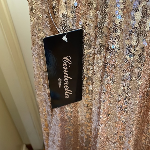 Cinderella Divine CH189 Rose Gold Long Dress - Picture 8 of 9